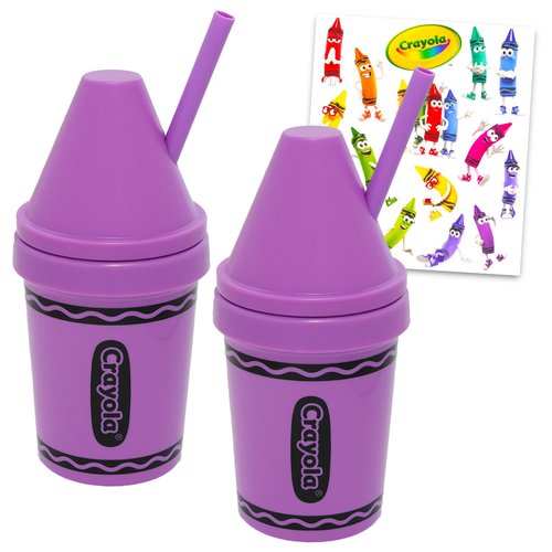 Crayola 13 Oz Water Bottle Set - Bundle with 2 Refillable Cups with Straws for School Supplies, Sports, Party Supplies, More Tumbler Cups for Toddlers Birthday