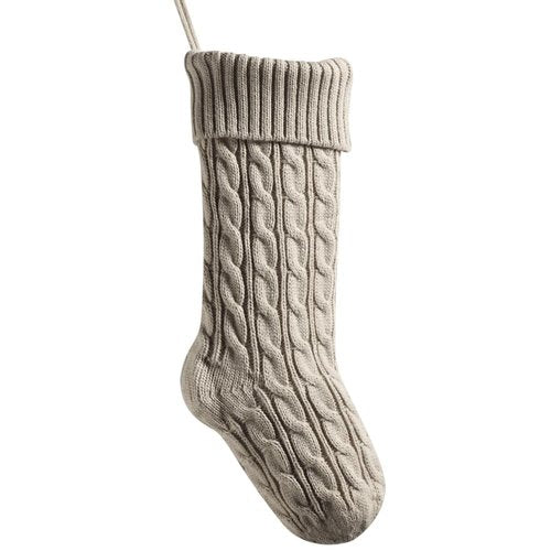 meioro 18 Inches Christmas Stockings, Large Size Cable Knitted Xmas Stocking for Kids, Fireplace Hanging Stockings for Family Holiday Party Decorations (Khaki)