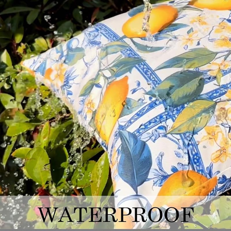 Outdoor Waterproof Pillow Covers Set of 2 18x18 Inch Boho Farmhouse Cushion Cases