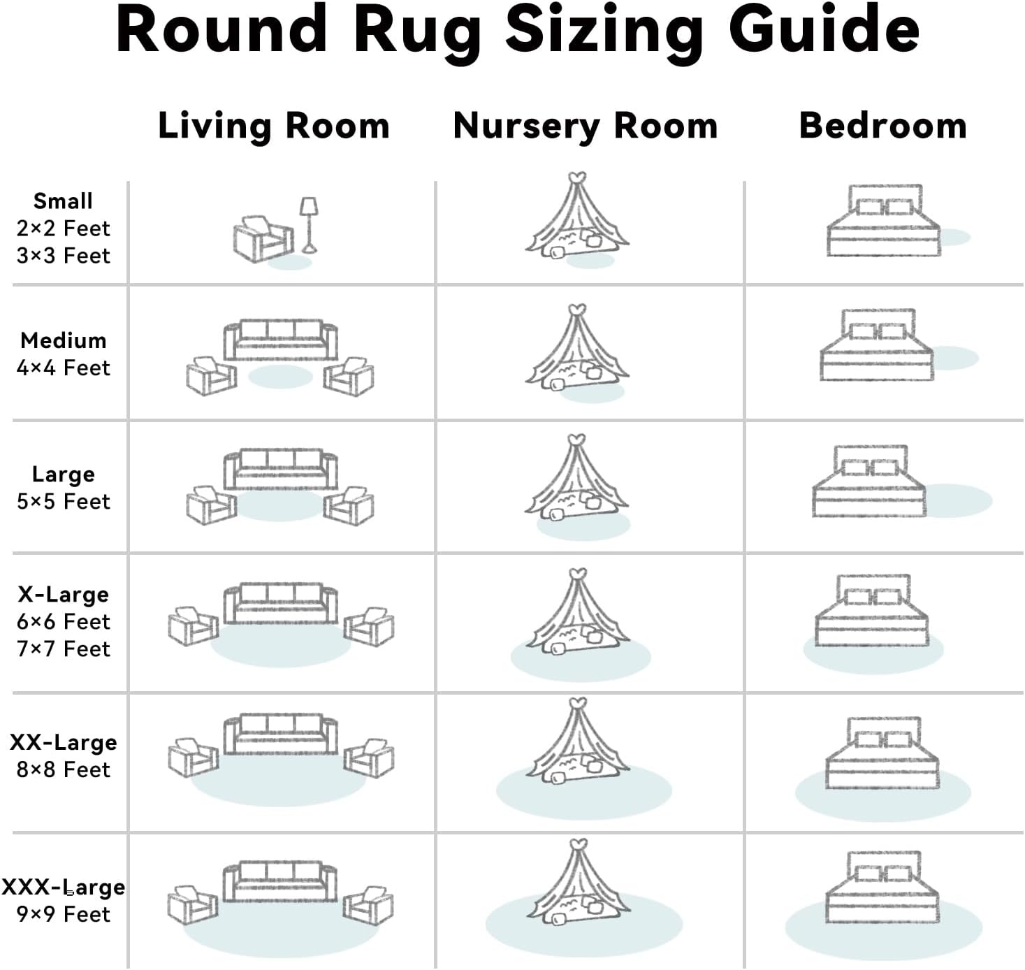 OLANLY Round White Area Rug - Soft, Fluffy, Machine Washable 4 ft Carpet for Bedroom & Living Room Decor