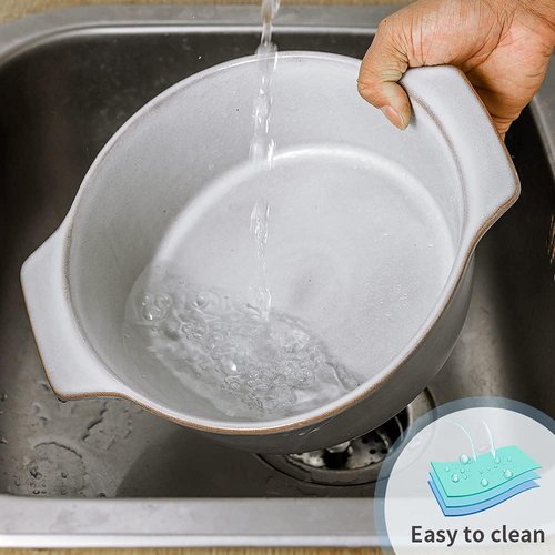 KOOV Ceramic Casserole Dish - 2 Quart Oven Safe Baking Dish with Lid | 9-Inch Round Cookware Set