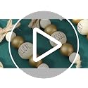 Bohemian Gold Wooden Christmas Tree Ornaments Set - Blessing Words, 24 Pieces