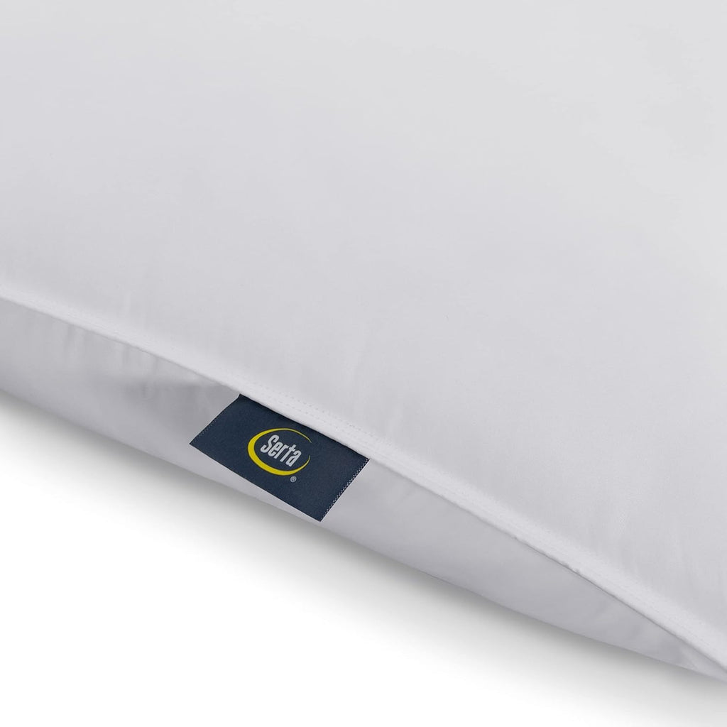 Serta Down Illusion Bed Pillows - Soft Hypoallergenic Comfort for All Sleep Positions | Queen Size, White (2 Pack)