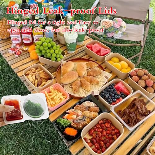 Reusable Double Compartment Snack Containers with Lids - BPA-Free, Leak-Proof Food Storage Boxes for Meal Prep & Lunch