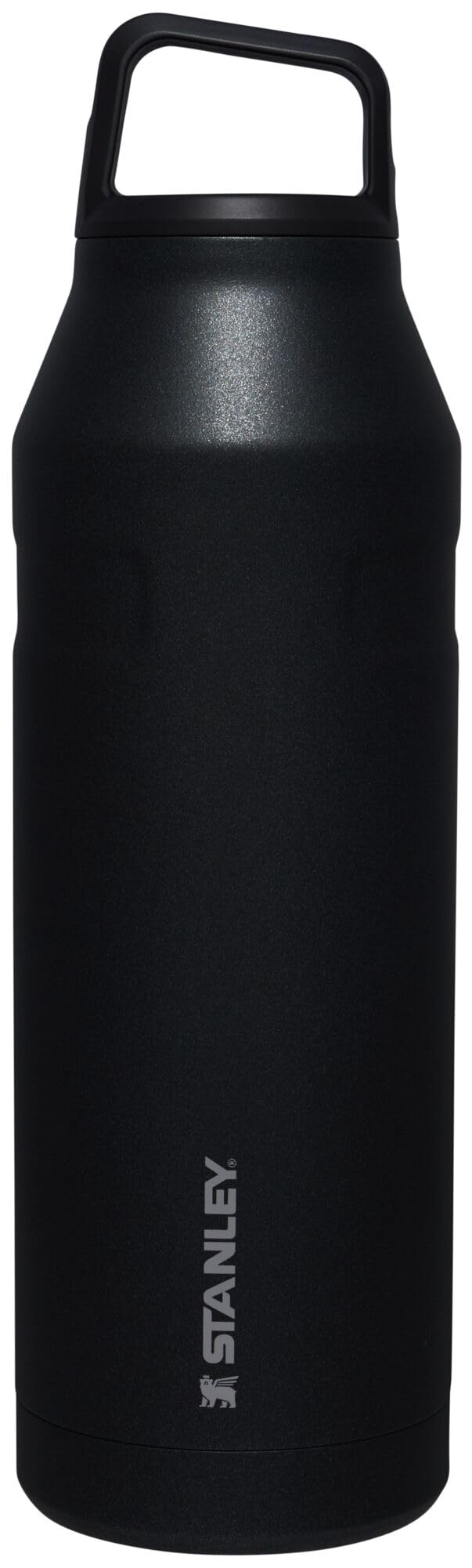STANLEY IceFlow Cap and Carry Water Bottle 50 oz | Wide Mouth Twist Lid | Lightweight and Leakproof for Travel and Sports | Insulated Stainless Steel | BPA-Free | Black Glimmer