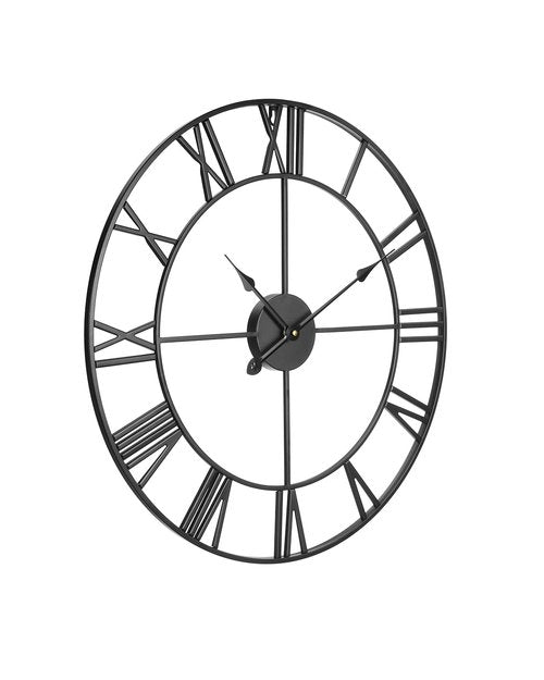 VEVOR Large Wall Clock, 24 in Wall Clock Roman Numerals, Battery Operated Non Ticking Classic Decorative Round Clocks, for Living Room Bedroom Office Kitchen Dining Room Home Decor