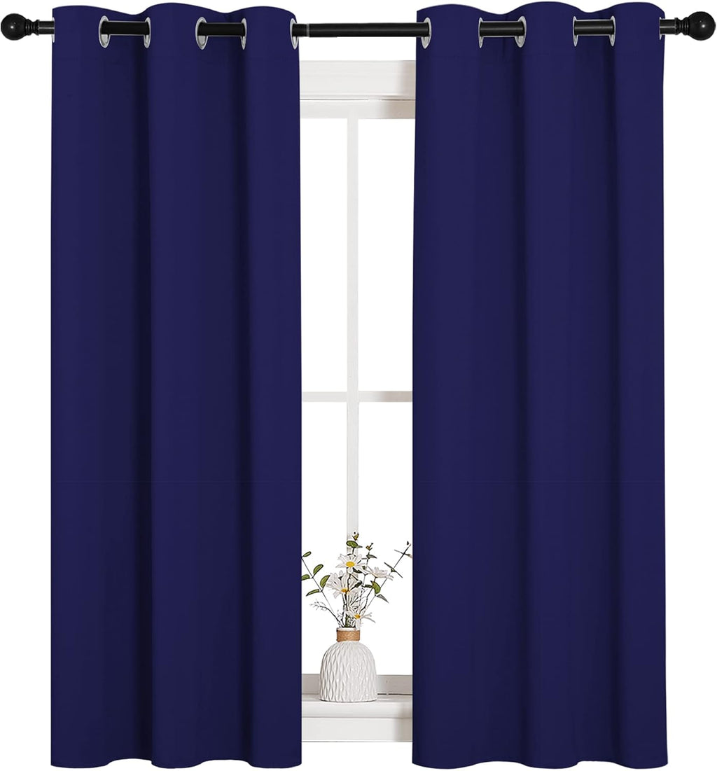 NICETOWN Blackout Curtain Panels - Energy Saving Thermal Insulated Drapes | Royal Blue, 34" x 54" (1 Pair)