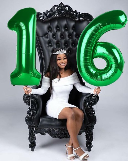 Foil 19 Number Balloons - Dark Green 40 Inch Birthday Decoration for 19th Celebrations