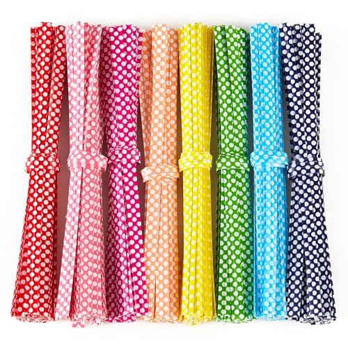 100 PCS 4" Polka-Dotted Twist Ties - Colorful Plastic Bag Ties