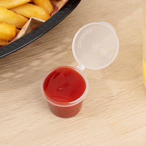 Restaurantware RW Base 1 Ounce Jello Shot Cups 2000 Microwave-Safe Portion Cups - Crack-Resistant Disposable Clear Plastic Sauce Containers For Samples Condiments Or Toppings