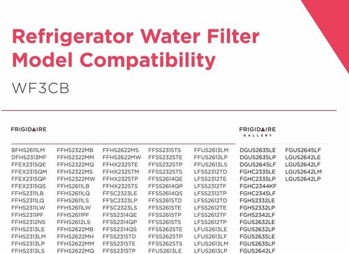 Frigidaire WF3CB Puresource3 Water Filter - Premium Refrigerator Filter, White, 1 Count