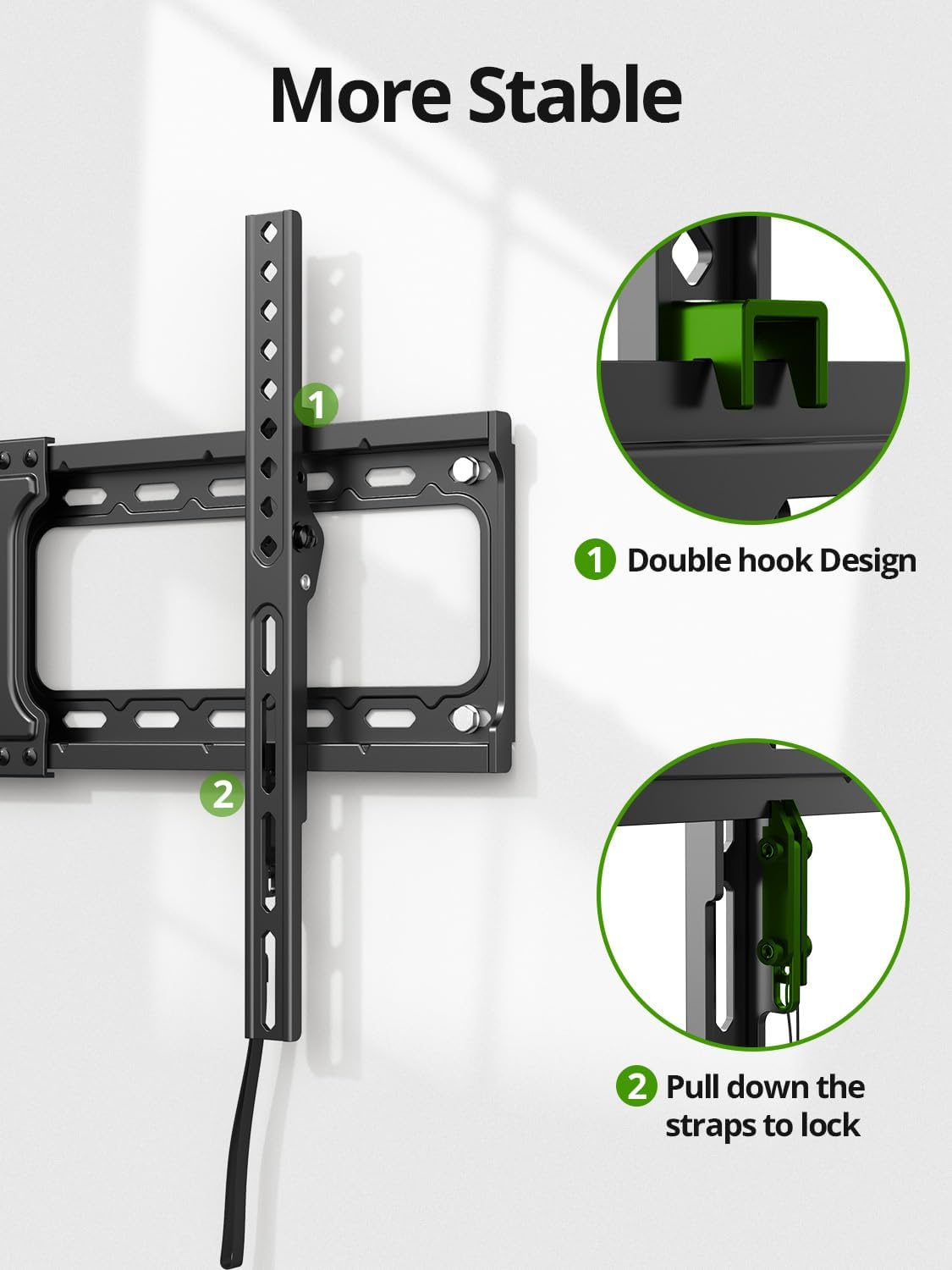 USX MOUNT Tilting TV Wall Mount - Fits 37"-95" Flat & Curved Screens, Max VESA 600x400mm, Supports 132lbs