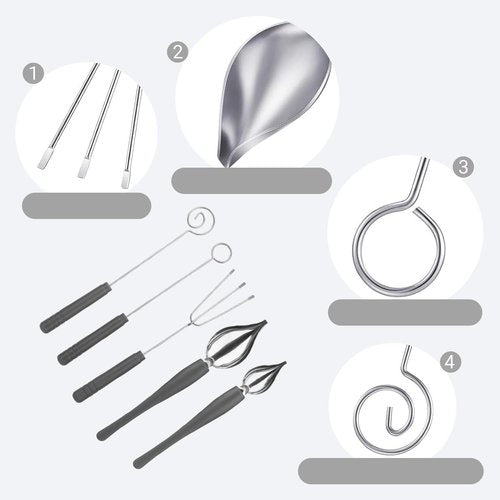 5 PCS Candy Dipping Tools Cooking Spoons Stainless Steel Set Stainless Steel Chocolate Spoons - Candy Making Supplies & Dipping Tool for Chocolate Dipping, Candy Making Kit & Kitchen Baking, Durable