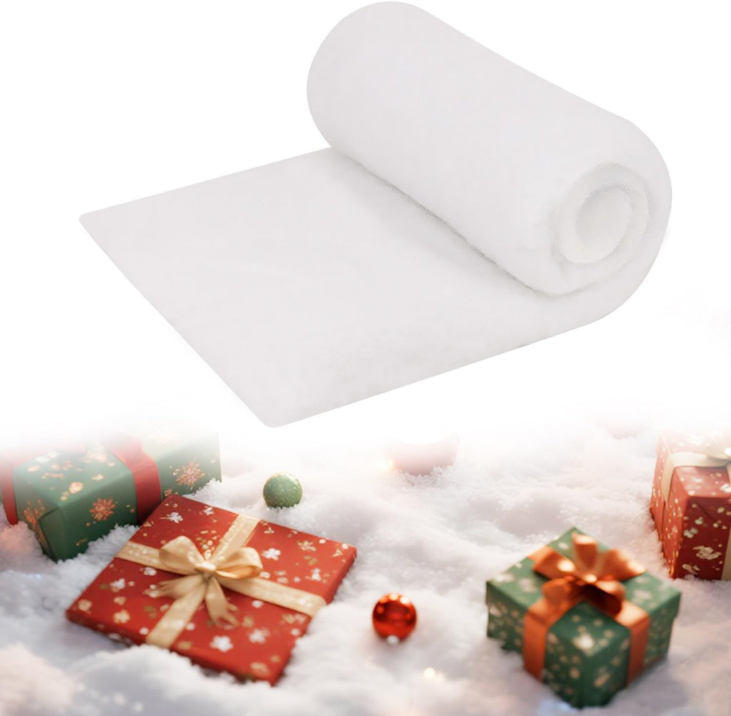 SULOLI Christmas Snow Blanket - 3 x 8 Ft Soft Artificial Snow for Holiday Decor & Table Runners