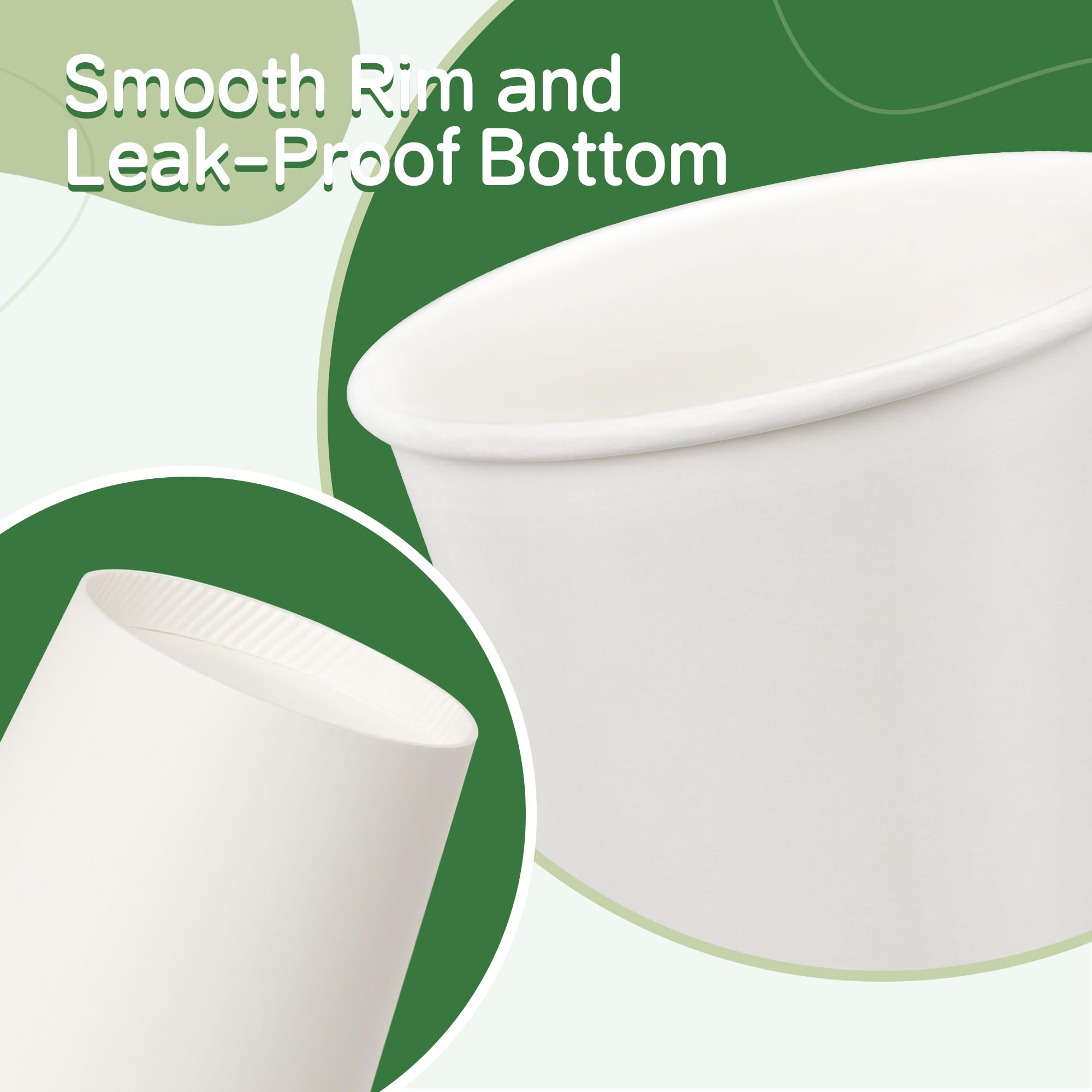 ECOEXTRA 1000 Pack 12 oz Paper Cups - Disposable, White Hot Beverage Drinking Cups, Perfect for Party, Picnic, Travel, and Events