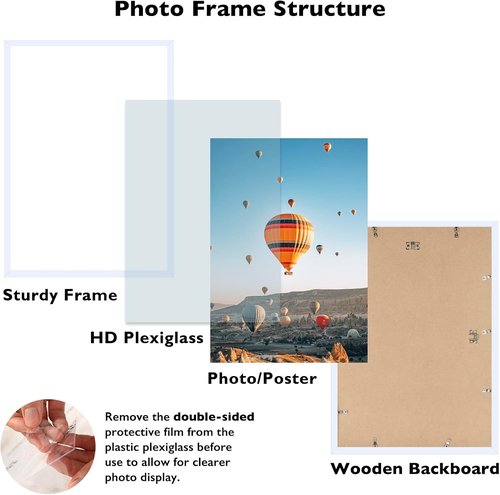 JCJMY 16x23 Picture Frame - White Wall Gallery Frame for Horizontal & Vertical Photos