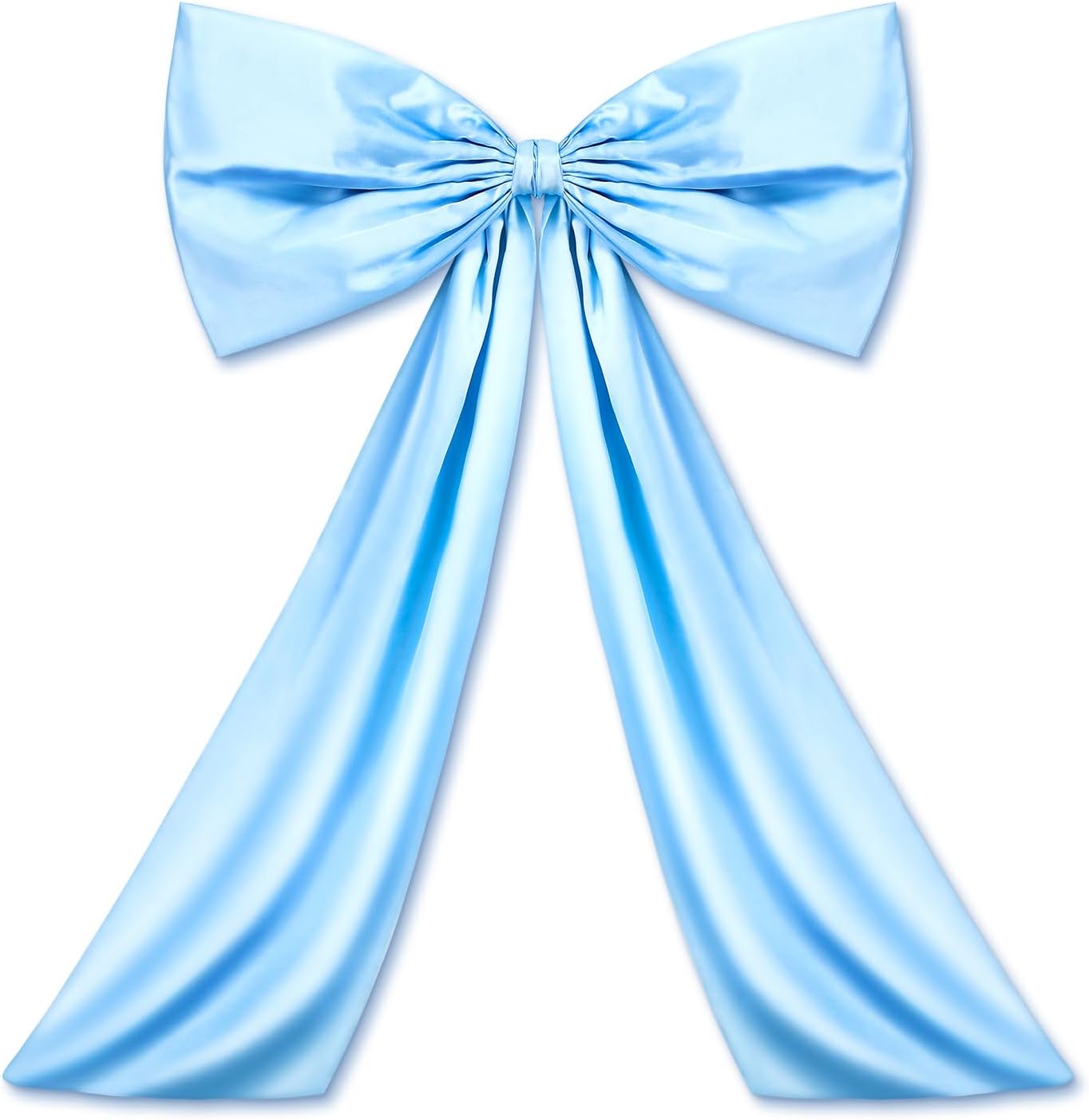 Wavwavw Sky Blue Large Bow Decor - Giant Satin Ribbon Tie for Party & Wedding | 24 x 36 Inches