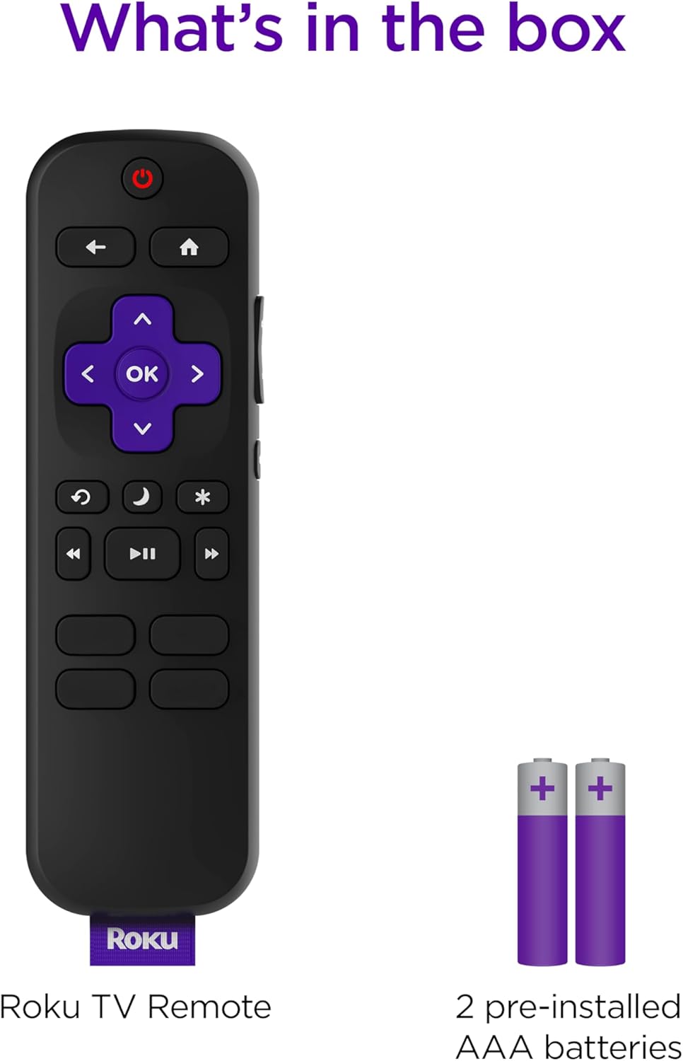 Roku Remote Control - Official Replacement for Roku TV | Easy Setup & Pre-Set App Shortcuts