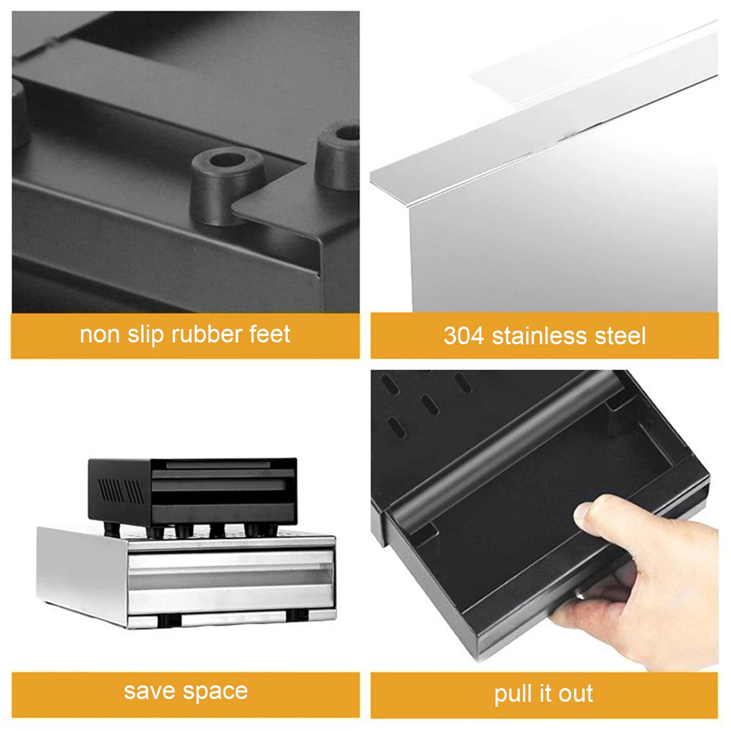 Stainless Steel Coffee Knock Box Drawer With Non Slip Feet, Rubber Lever Coffee Machine Drawer For Household Shop Knockbox With Drawer Coffee Knockout Drawer(Black)