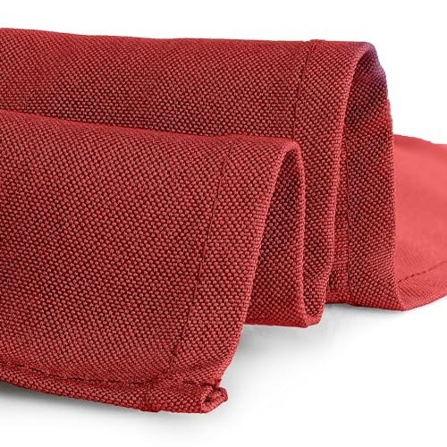 Gee Di Moda Rectangular Tablecloth 70 x 120 Inches Red for 6-8 Foot Tables - Heavy Duty Washable Fabric for Events