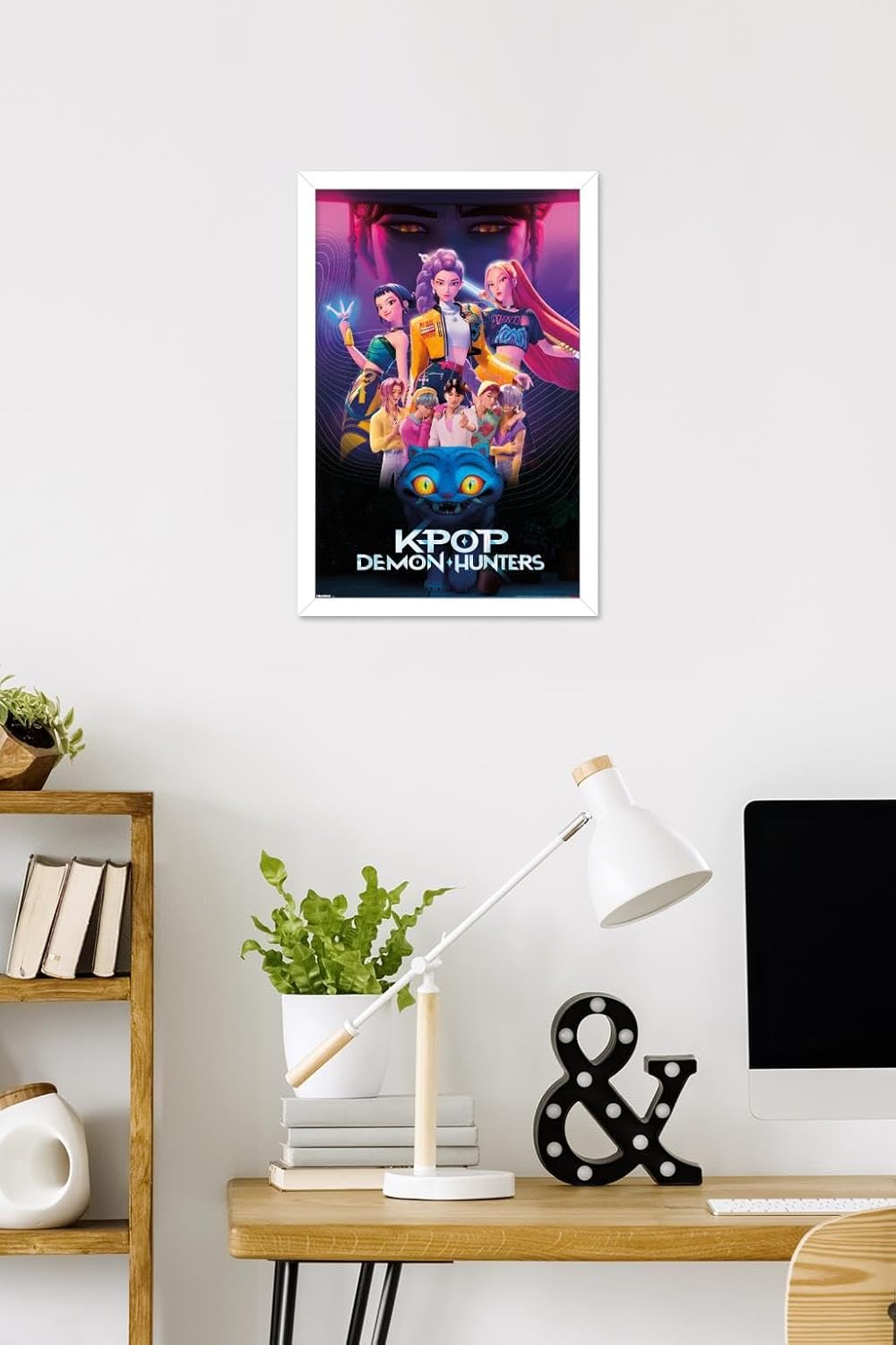 Netflix KPop Demon Hunters Wall Poster - Framed 22.4L x 14.7W | Stylish Home Decor