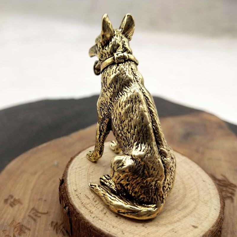Brass Dog Figurine Set - Cute Animal Statues for Home Decor