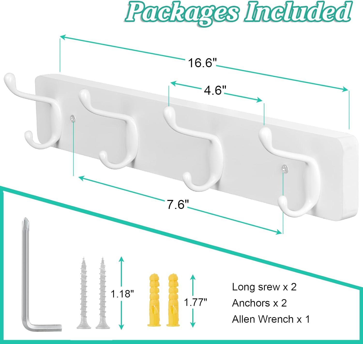 OUTNILI Wall-Mounted Broom Holder & Coat Rack - Space-Saving Organizer Bundle