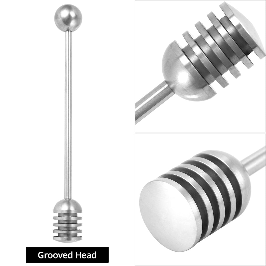QWORK Stainless Steel Honey and Syrup Dippers, 6.3 Inches, Rust-Resistant, Convenient to Clean, Dishwasher-Safe, Ideal for Drizzling Honey, Syrup, Coffee, and More, 2 Pcs