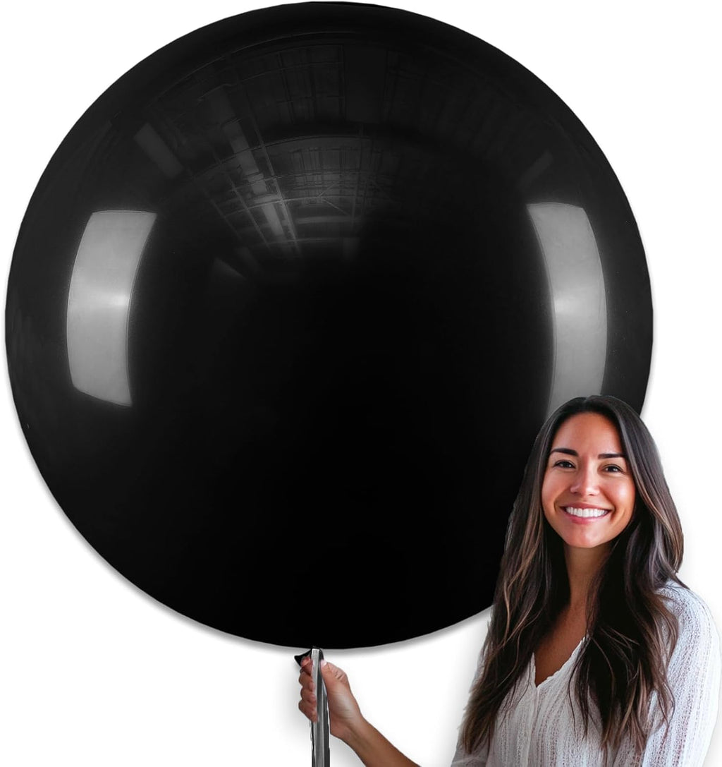 PartyWoo Black Balloons - 36 Inch Matte Latex Helium Balloons for Baby Showers & Parties