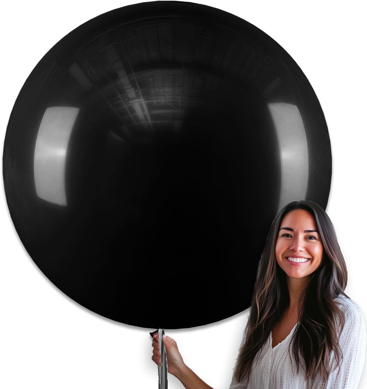PartyWoo Black Balloons - 36 Inch Matte Latex Helium Balloons for Baby Showers & Parties
