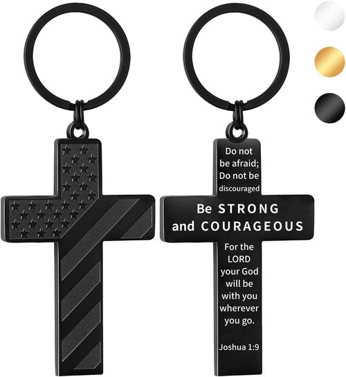DuoDiner Cross Keychains - Meaningful Christian Graduation Gifts for Men | Unique Religious Keepsakes