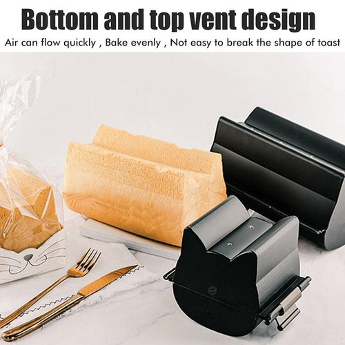 JTLB Loaf Pan with Lid, Bread Loaf Pan, Non Stick Bread Cute Cat Shaped Bread Baking Tool for DIY Cakes Biscuits (large)