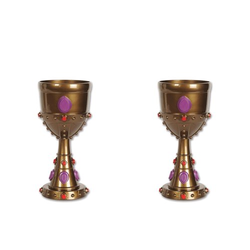 Beistle, 2 Piece Plastic Jeweled Goblets, 8 Ounces