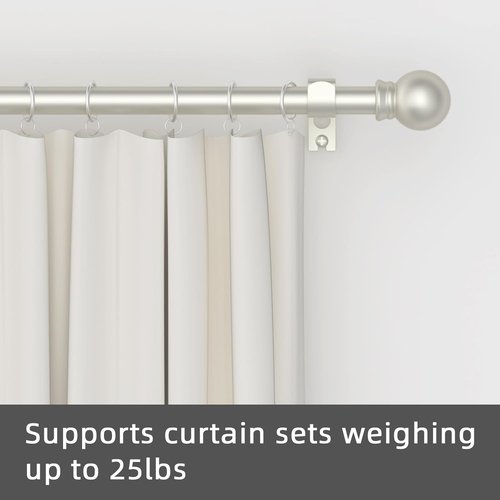 GXOACKJ Heavy-Duty Metal Curtain Rod Set - Decorative Nickel Finish | 28-78 Inch with Brackets