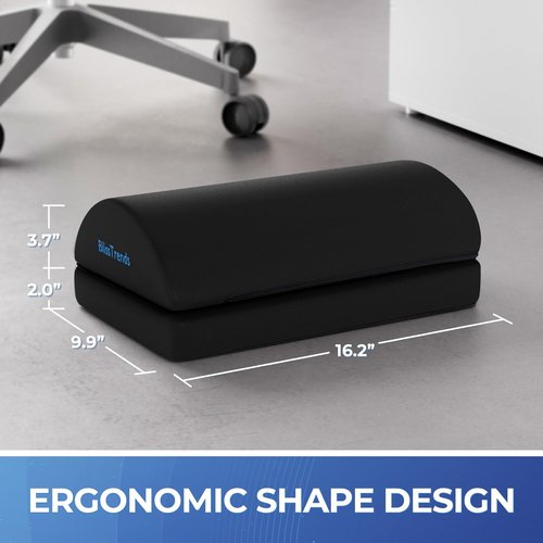 BlissTrends Foot Rest - Versatile Under Desk Foot Stool with Washable Cover | Adjustable Heights for Comfort - Black