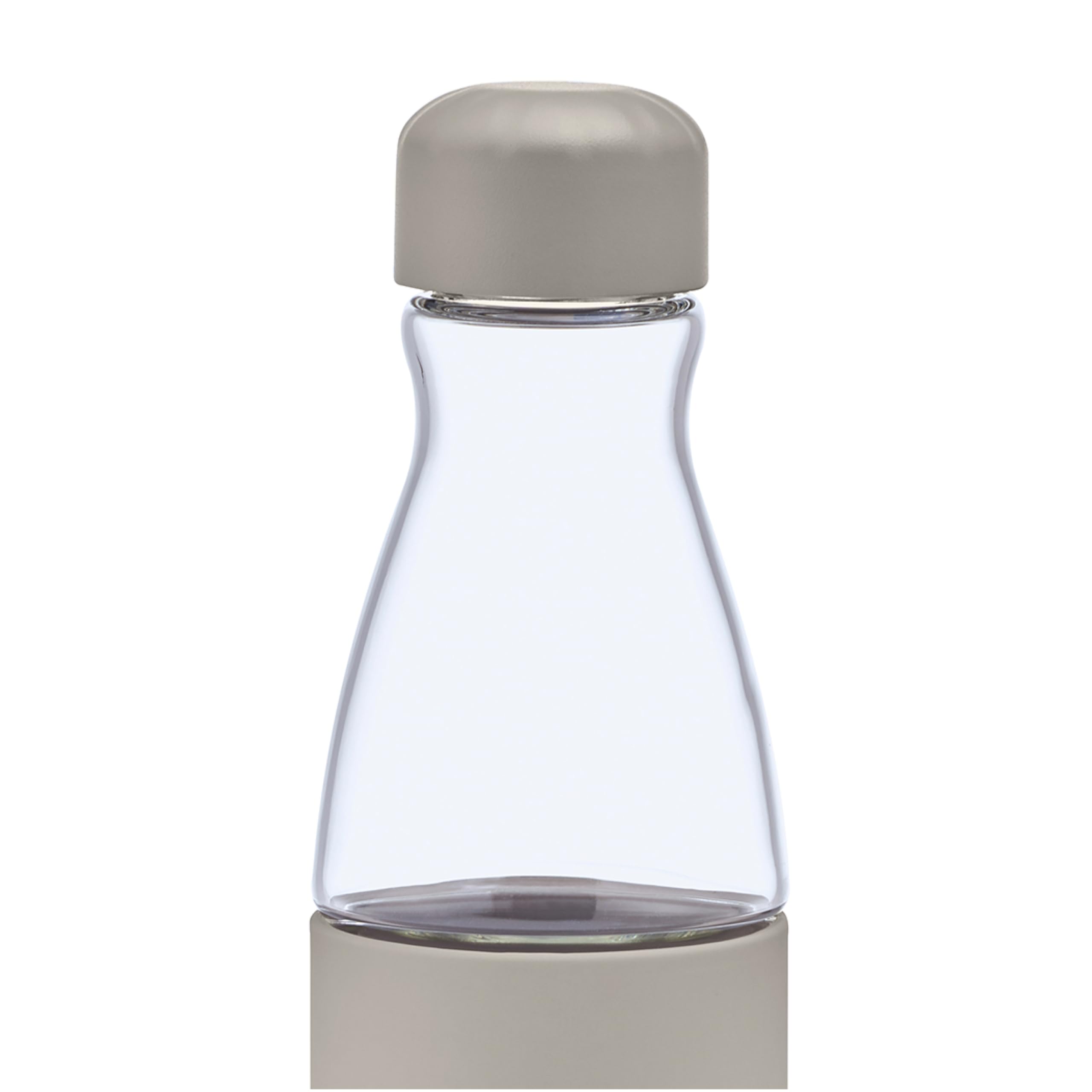 S'well Glass Original Water Bottle, 18oz, Lunar Grey, Borosilicate Glass Bottle With Protective Silicone Sleeve, Zero Plastic, Leakproof, BPA Free