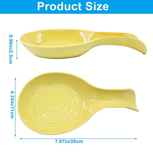 Cionyce Yellow Plastic Spoon Rest Set, Serving Spoon holder for Stove Top, Kitchen Utensil Rack for Tongs, Spatulas(4Pcs)