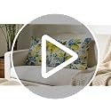 Lemon Floral Throw Pillow Cover 12 x 20 - Cotton Linen