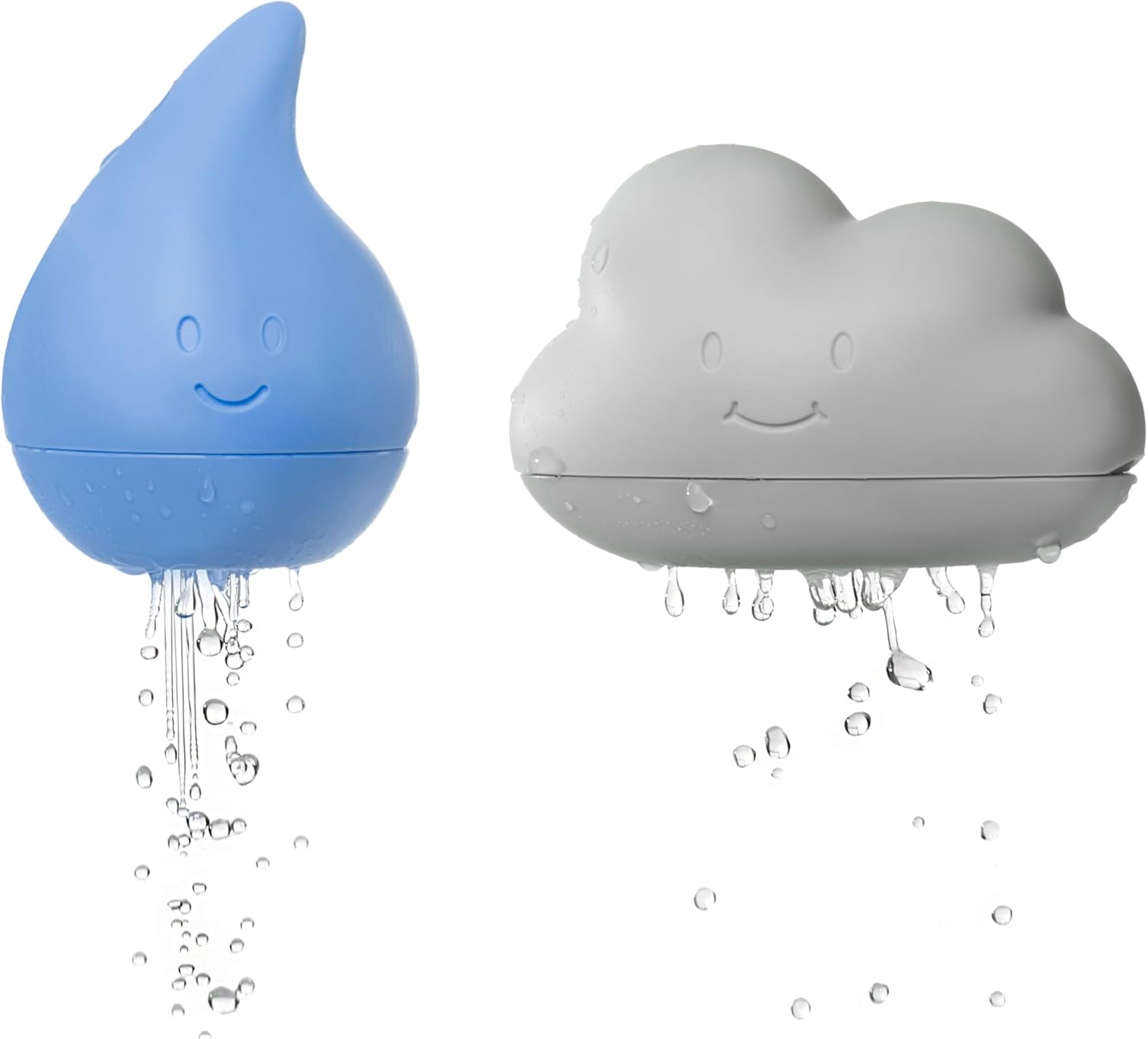 Ubbi Silicone Bath Squeeze Toys - Fun Interactive Cloud & Droplet Design | Set of 2 for Toddlers