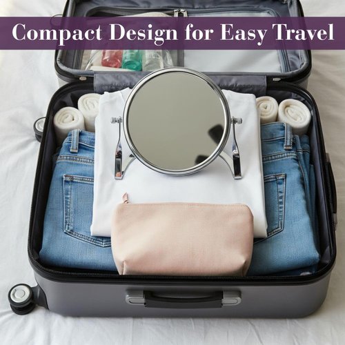 JERDON Small 5X Magnifying Mirror - 5.5" Makeup Mirror in Chrome Finish - Model MC113C