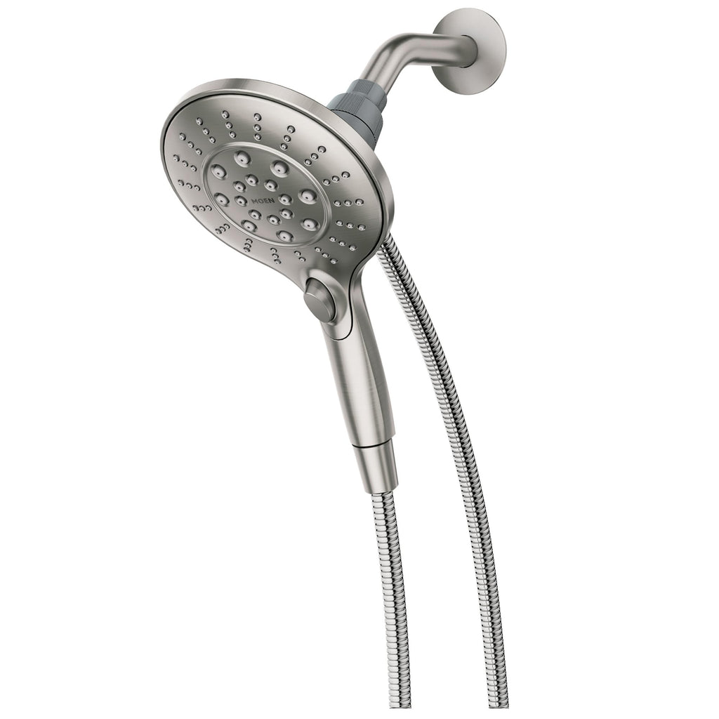 Moen Engage Spot Resist Brushed Nickel Six-Function 5.5-Inch Removable Handheld Showerhead with Magnetic Docking System, 26112SRN