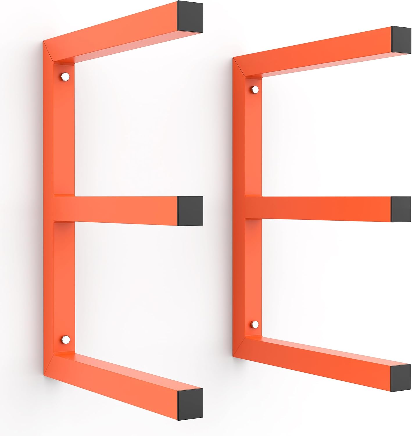 Ultrawall Lumber Storage Rack - Heavy-Duty Wall-Mounted Wood Organizer | Holds 220 LBS Per Level (Pack of 2, Orange)