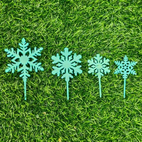 4Pcs Acrylic Snowflake Cake Toppers for Winter & Christmas Desserts