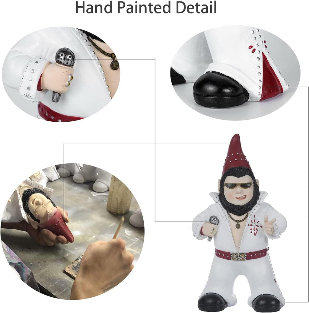 Singer Gnome Garden Statue - Large Outdoor Resin Dwarf Figurine for Patio & Yard Decor | Unique Gift