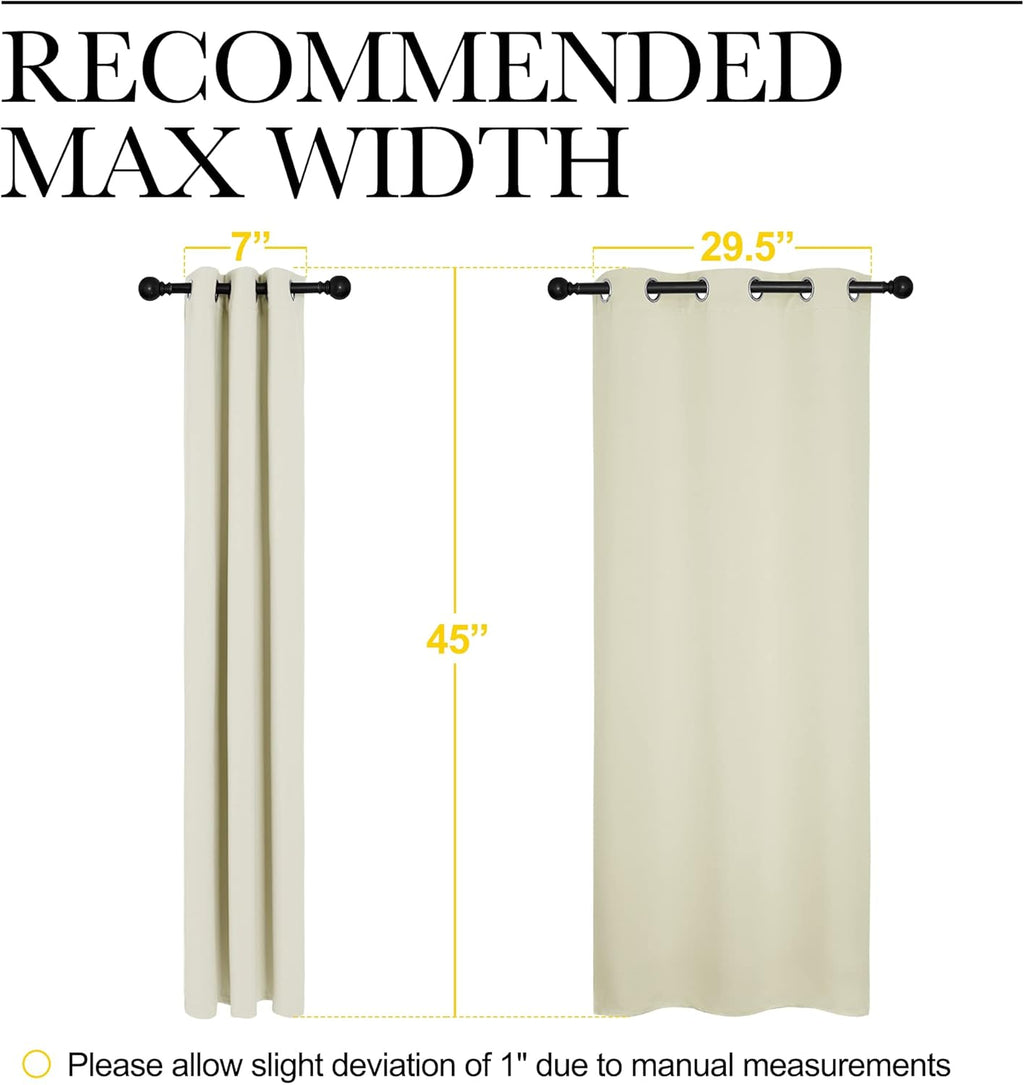NICETOWN Room Darkening Curtain Panels - Thermal Insulated Grommet Top Drapes | Beige, 2 Panels, W34 x L45