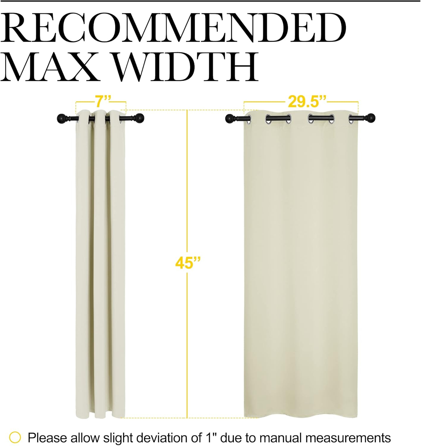 NICETOWN Room Darkening Curtain Panels - Thermal Insulated Grommet Top Drapes | Beige, 2 Panels, W34 x L45