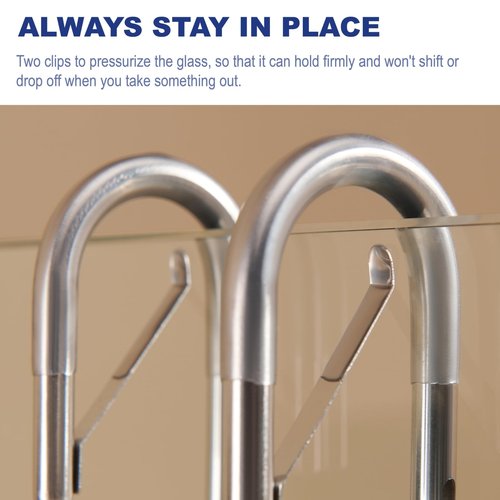 Ofiray-home Shower Door Towel Hooks(2-Pack) - 9"~13" Length Adjustable Hook for Frameless Over The Door Glass, Squeegee Holder, Towel Hanger for Bath Suits Rozer Robes Loofahs Shavers, Stainless Steel