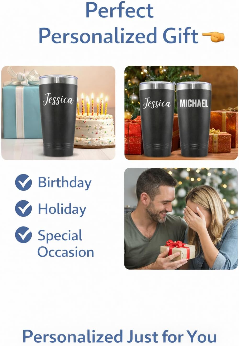 Skiennix Personalized Engraved 20oz Tumbler - Custom Stainless Steel Travel Mug for Men & Women