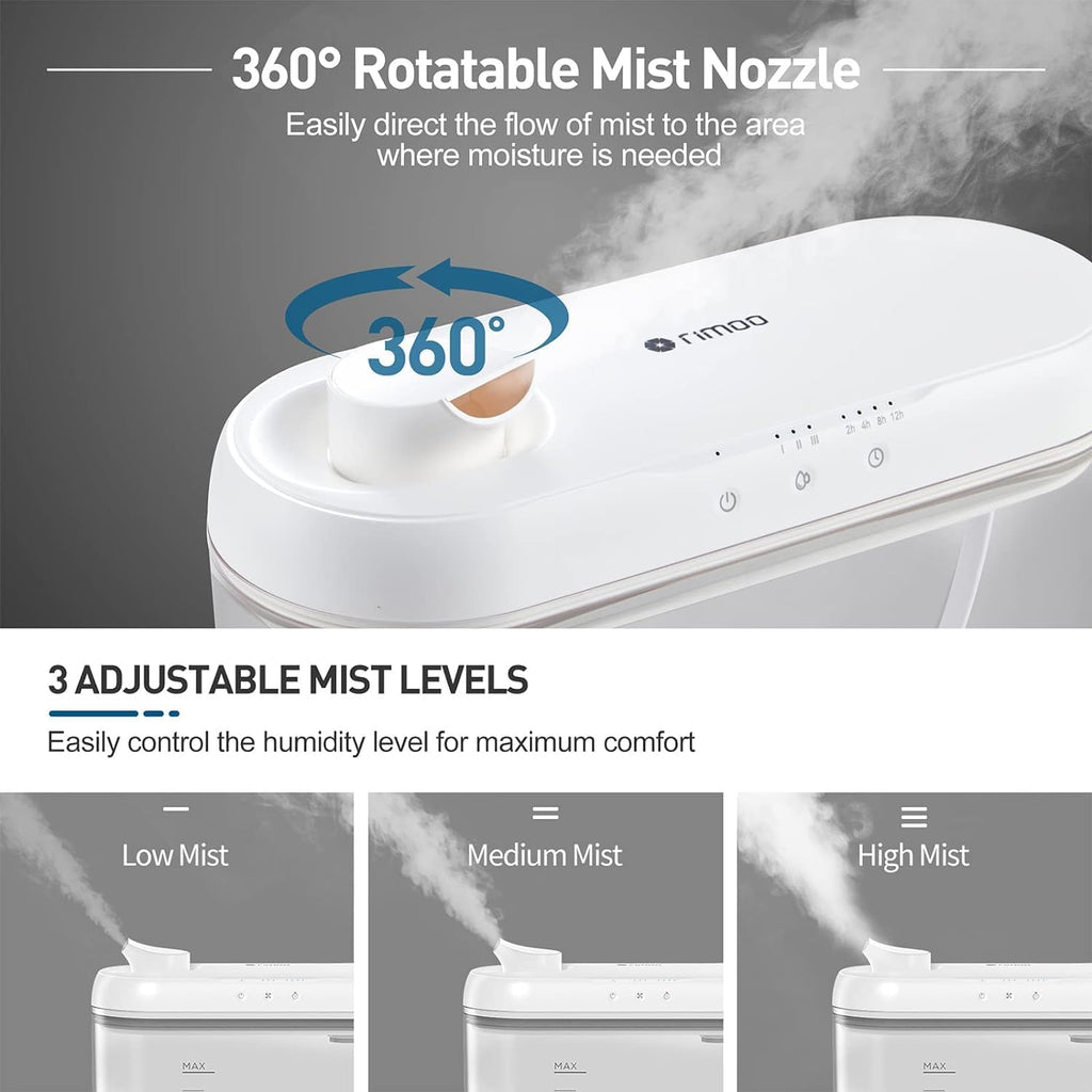Skiennix Ultrasonic Cool Mist Humidifier - Easy Clean Design, 1.3 Gal, Ultra-Quiet for Bedrooms