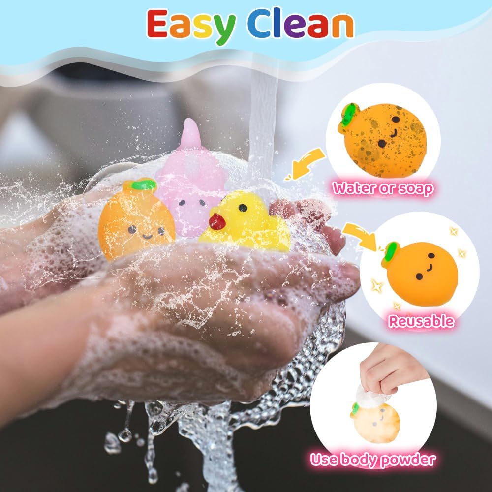 Skiennix 40 Pack Mochi Squishies | Mini Kawaii Animal Toys for Kids - Perfect Party Favors & Easter Egg Fillers